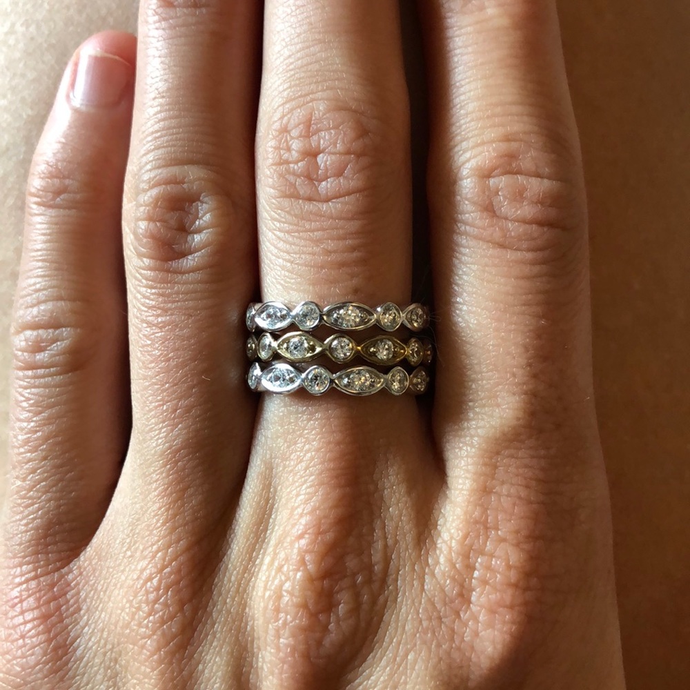 3 stackable rings costume jewellery new